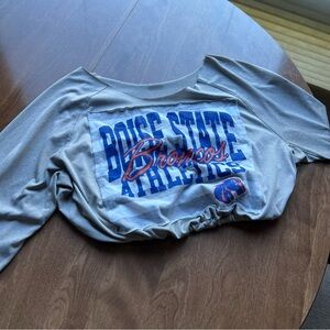 Boise State Athletics Gray Crop Top 453
